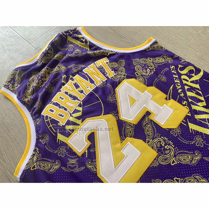 Camiseta Los Angeles Lakers Kobe Bryant #24 Mitchell & Ness 2007-08 Violeta2